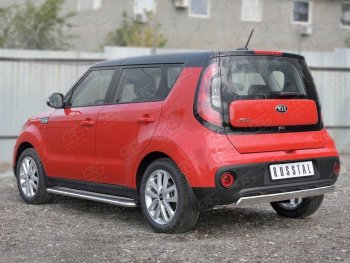 12 999 р. Защита заднего бампера (Ø75x42 мм, нержавейка) Russtal KIA Soul PS дорестайлинг (2014-2016)  с доставкой в г. Кемерово. Увеличить фотографию 3