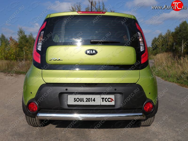 15 899 р. Защита заднего бампера (овальная) ТСС (нержавейка d75х42 мм)  KIA Soul  PS (2014-2016) дорестайлинг  с доставкой в г. Кемерово