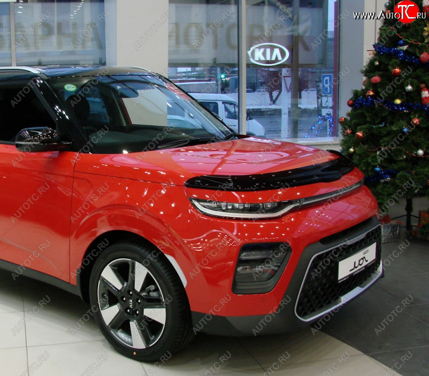 3 299 р. Дефлектор капота SIM KIA Soul SK3 (2018-2022)  с доставкой в г. Кемерово