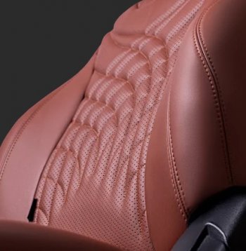 24 649 р. Чехлы для сидений Lord Autofashion Байрон ЖУК (экокожа, спинка 60/40, 3 Г-образных подголовника) KIA Soul SK3 (2018-2022) (Темно-коричневый, вставка темно-коричневая, строчка коричневая)  с доставкой в г. Кемерово. Увеличить фотографию 2