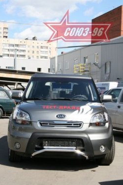 10 574 р. Защита переднего бампера Souz-96 (d42) KIA Soul AM дорестайлинг (2008-2011)  с доставкой в г. Кемерово. Увеличить фотографию 2