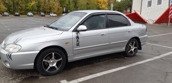 4 099 р. Пластиковые накладки на пороги SVS  KIA Spectra (2000-2009) (Неокрашенные)  с доставкой в г. Кемерово. Увеличить фотографию 2