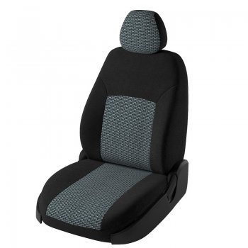 Чехлы для сидений Дублин (жаккард) KIA Spectra (2000-2009) (Черный, вставка Сеул серый)