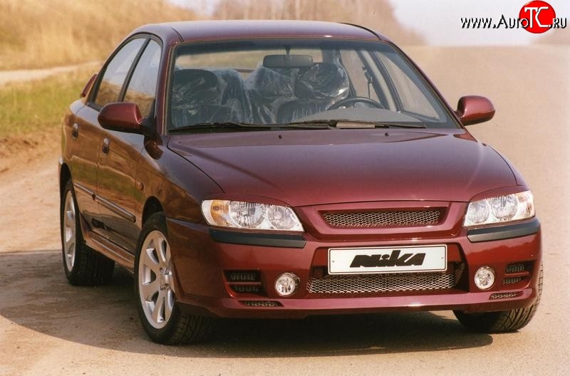 449 р. Реснички на фары Nika-Спорт KIA Spectra (2000-2009) (Неокрашенные)  с доставкой в г. Кемерово