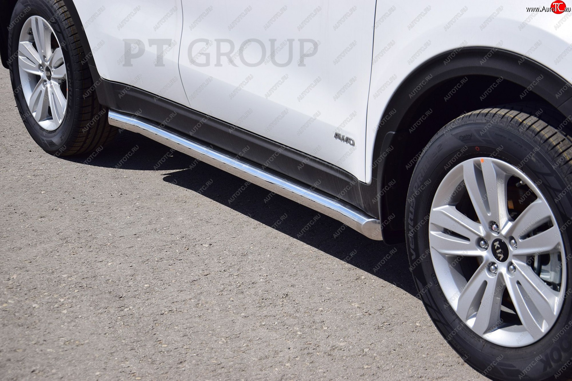 22 949 р. Защита порогов вогнутая из трубы Ø63 Petroil Tuning  KIA Sportage  4 QL (2016-2022) дорестайлинг, рестайлинг (Нержавеющая полированная сталь)  с доставкой в г. Кемерово