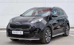11 399 р. Защита переднего бампера (Ø42 мм, нержавейка) SLITKOFF  KIA Sportage  4 QL (2016-2018) дорестайлинг  с доставкой в г. Кемерово. Увеличить фотографию 2
