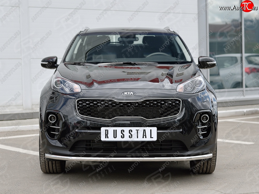11 399 р. Защита переднего бампера (Ø42 мм, нержавейка) SLITKOFF  KIA Sportage  4 QL (2016-2018) дорестайлинг  с доставкой в г. Кемерово