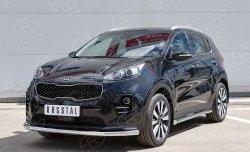 14 499 р. Защита переднего бампера (Ø63 мм, нержавейка) SLITKOFF  KIA Sportage  4 QL (2016-2018) дорестайлинг  с доставкой в г. Кемерово. Увеличить фотографию 2