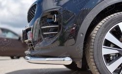 14 499 р. Защита переднего бампера (Ø63 мм, нержавейка) SLITKOFF  KIA Sportage  4 QL (2016-2018) дорестайлинг  с доставкой в г. Кемерово. Увеличить фотографию 3