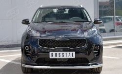 Защита переднего бампера (Ø63 мм, нержавейка) SLITKOFF KIA Sportage  4 QL (2016-2018) дорестайлинг
