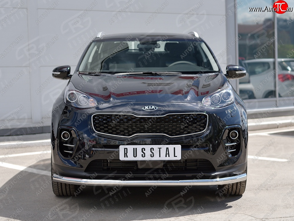 14 499 р. Защита переднего бампера (Ø63 мм, нержавейка) SLITKOFF  KIA Sportage  4 QL (2016-2018) дорестайлинг  с доставкой в г. Кемерово