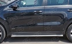 14 999 р. Защита порогов из круглой трубы диаметром 42 мм SLITKOFF  KIA Sportage  4 QL (2016-2018) дорестайлинг  с доставкой в г. Кемерово. Увеличить фотографию 2