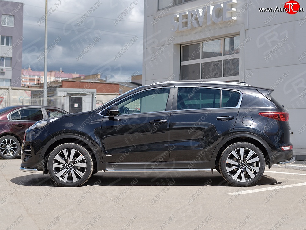 14 999 р. Защита порогов из круглой трубы диаметром 42 мм SLITKOFF  KIA Sportage  4 QL (2016-2018) дорестайлинг  с доставкой в г. Кемерово