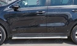 21 599 р. Защита порогов из круглой трубы диаметром 63 мм SLITKOFF  KIA Sportage  4 QL (2016-2018) дорестайлинг  с доставкой в г. Кемерово. Увеличить фотографию 2