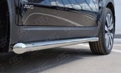 21 599 р. Защита порогов из круглой трубы диаметром 63 мм SLITKOFF  KIA Sportage  4 QL (2016-2018) дорестайлинг  с доставкой в г. Кемерово. Увеличить фотографию 3