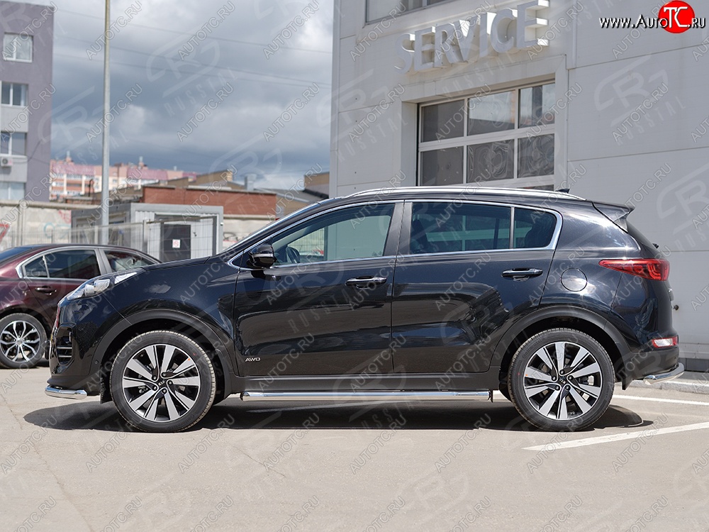 21 599 р. Защита порогов из круглой трубы диаметром 63 мм SLITKOFF  KIA Sportage  4 QL (2016-2018) дорестайлинг  с доставкой в г. Кемерово