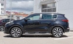 24 549 р. Защита порогов с пластиковыми вставками для ног из круглой трубы диаметром 76 мм SLITKOFF  KIA Sportage  4 QL (2016-2018) дорестайлинг  с доставкой в г. Кемерово. Увеличить фотографию 3