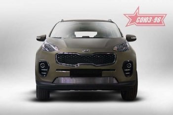 Декоративный элемент воздухозаборника Souz96 KIA Sportage  4 QL (2016-2022) дорестайлинг, рестайлинг (Хром 10 мм)