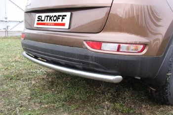 11 749 р. Защита заднего бампера из трубы диаметром 57 мм Slitkoff  KIA Sportage  4 QL (2016-2018) дорестайлинг (Нержавейка, Полированная)  с доставкой в г. Кемерово. Увеличить фотографию 1
