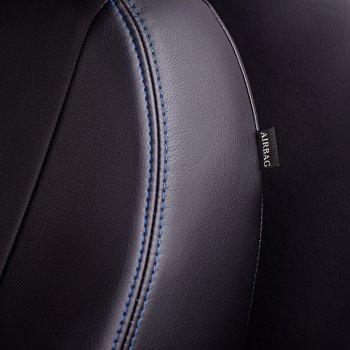 7 199 р. Чехлы для сидений Lord Autofashion Турин Ромб (экокожа, спинка 60/40, подлокотник, 2 П- и 3 Г-образных подголовника)  KIA Sportage  4 QL (2016-2022) дорестайлинг, рестайлинг (Черный, вставка черная, строчка синяя)  с доставкой в г. Кемерово. Увеличить фотографию 5