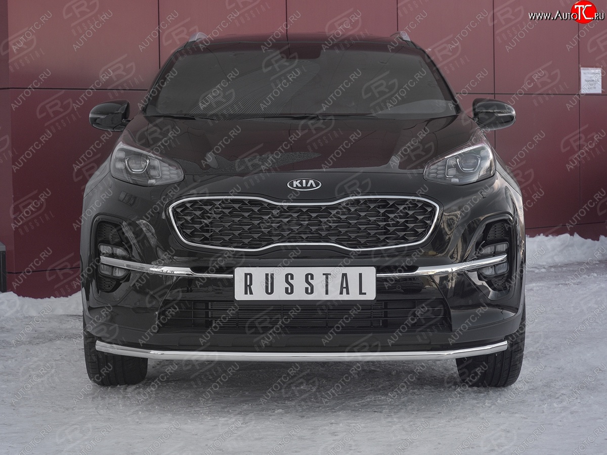 16 249 р. Защита переднего бампера (Ø42 мм, нержавейка) SLITKOFF  KIA Sportage  4 QL (2018-2022) рестайлинг  с доставкой в г. Кемерово
