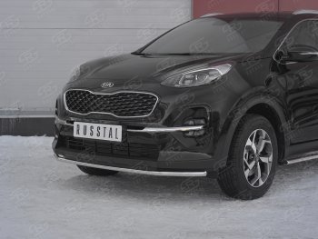 16 249 р. Защита переднего бампера (Ø42 мм, нержавейка) SLITKOFF  KIA Sportage  4 QL (2018-2022) рестайлинг  с доставкой в г. Кемерово. Увеличить фотографию 2