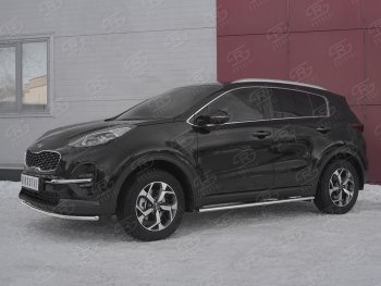 16 249 р. Защита переднего бампера (Ø42 мм, нержавейка) SLITKOFF  KIA Sportage  4 QL (2018-2022) рестайлинг  с доставкой в г. Кемерово. Увеличить фотографию 3