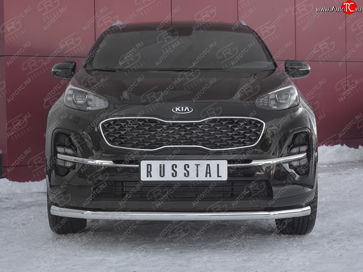 17 999 р. Защита переднего бампера (Ø 63 мм, нержавейка) SLITKOFF  KIA Sportage  4 QL (2018-2022) рестайлинг  с доставкой в г. Кемерово