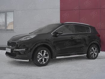 17 999 р. Защита переднего бампера (Ø 63 мм, нержавейка) SLITKOFF  KIA Sportage  4 QL (2018-2022) рестайлинг  с доставкой в г. Кемерово. Увеличить фотографию 3