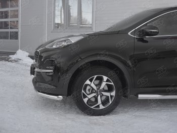 17 999 р. Защита переднего бампера (Ø 63 мм, нержавейка) SLITKOFF  KIA Sportage  4 QL (2018-2022) рестайлинг  с доставкой в г. Кемерово. Увеличить фотографию 4