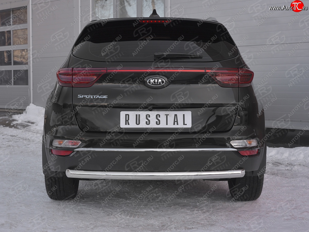 16 799 р. Защита заднего бампера (Ø63 мм, нержавейка) SLITKOFF  KIA Sportage  4 QL (2018-2022) рестайлинг  с доставкой в г. Кемерово