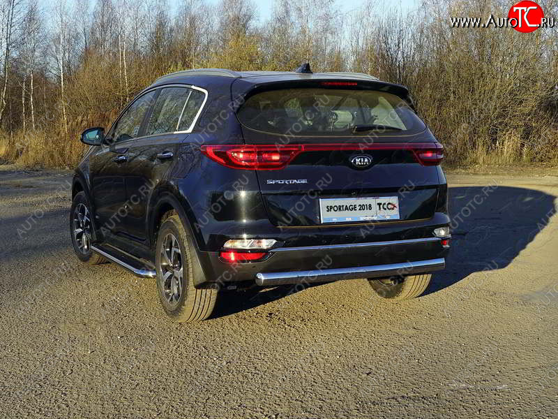 20 699 р. Защита заднего бампера (овальная) ТСС 75х42 мм  KIA Sportage  4 QL (2018-2022) рестайлинг  с доставкой в г. Кемерово