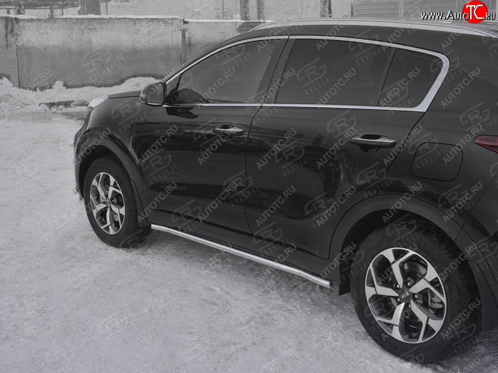 14 999 р. Защита порогов (Ø42 мм, нержавейка) SLITKOFF  KIA Sportage  4 QL (2018-2022) рестайлинг  с доставкой в г. Кемерово