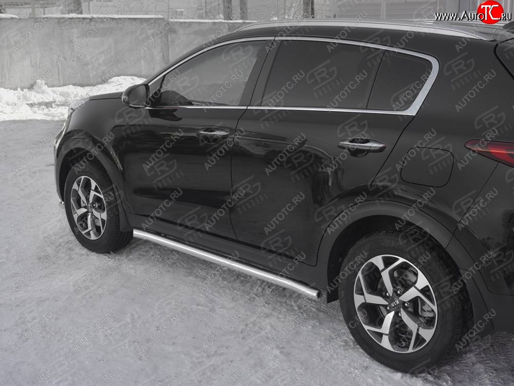 18 799 р. Защита порогов (Ø63 мм, нержавейка) SLITKOFF  KIA Sportage  4 QL (2018-2022) рестайлинг  с доставкой в г. Кемерово
