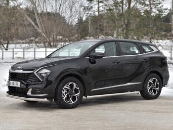 15 899 р. Защита переднего бампера (кроме STYLE и X-LINE, труба, d63мм.) SLITKOFF  KIA Sportage  5 NQ5 (2021-2025)  с доставкой в г. Кемерово. Увеличить фотографию 4