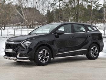 24 649 р. Защита переднего бампера (кроме STYLE и X-LINE, труба d63 с клыками) SLITKOFF  KIA Sportage  5 NQ5 (2021-2025)  с доставкой в г. Кемерово. Увеличить фотографию 4