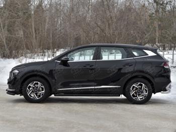 13 999 р. Защита порогов (труба d63 мм, с чёрным полимерным покрытием) SLITKOFF  KIA Sportage  5 NQ5 (2021-2025) (Торцы со срезом 45°)  с доставкой в г. Кемерово. Увеличить фотографию 3