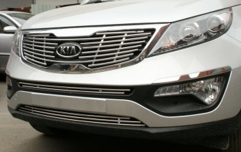 Декоративный элемент воздухозаборника Souz96 KIA Sportage  3 SL (2010-2016) дорестайлинг, рестайлинг (Хром 10 мм)
