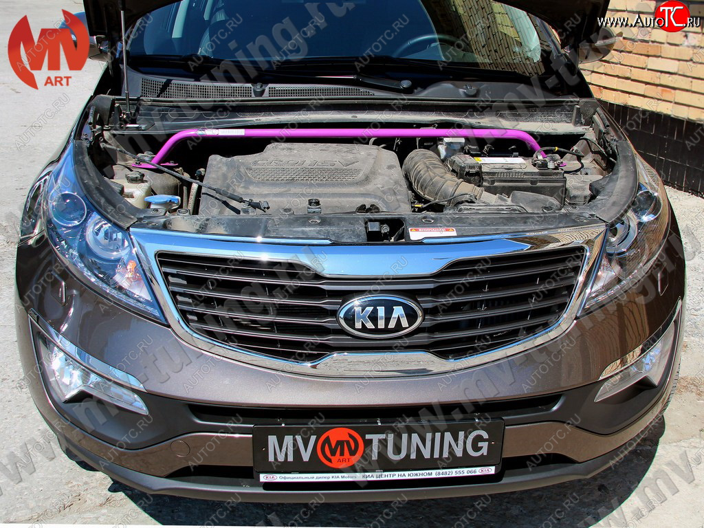 3 189 р. Растяжка (распорка) передних стоек MV-Tuning KIA Sportage 3 SL дорестайлинг (2010-2014)  с доставкой в г. Кемерово