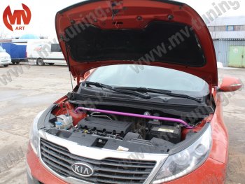 3 899 р. Растяжка (распорка) передних стоек регулир. MV-Tuning KIA Sportage 3 SL дорестайлинг (2010-2014)  с доставкой в г. Кемерово. Увеличить фотографию 1