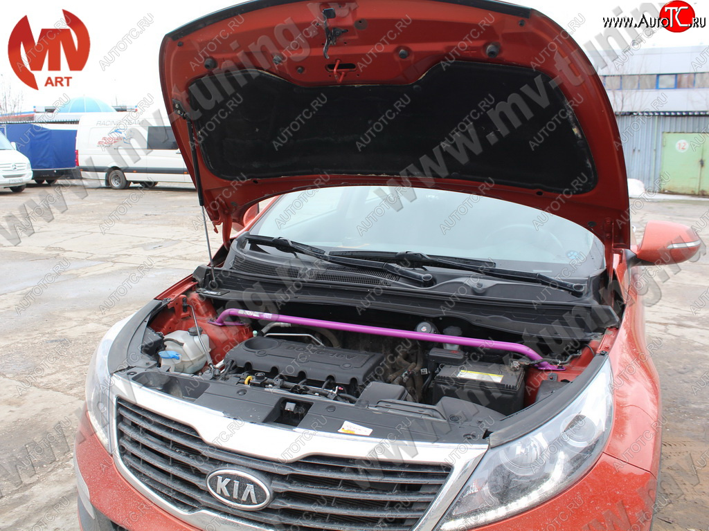 3 899 р. Растяжка (распорка) передних стоек регулир. MV-Tuning KIA Sportage 3 SL дорестайлинг (2010-2014)  с доставкой в г. Кемерово