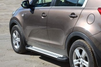 21 999 р. Порожки для ног Бумер (алюминий)  KIA Sportage  3 SL (2010-2016) дорестайлинг, рестайлинг  с доставкой в г. Кемерово. Увеличить фотографию 1