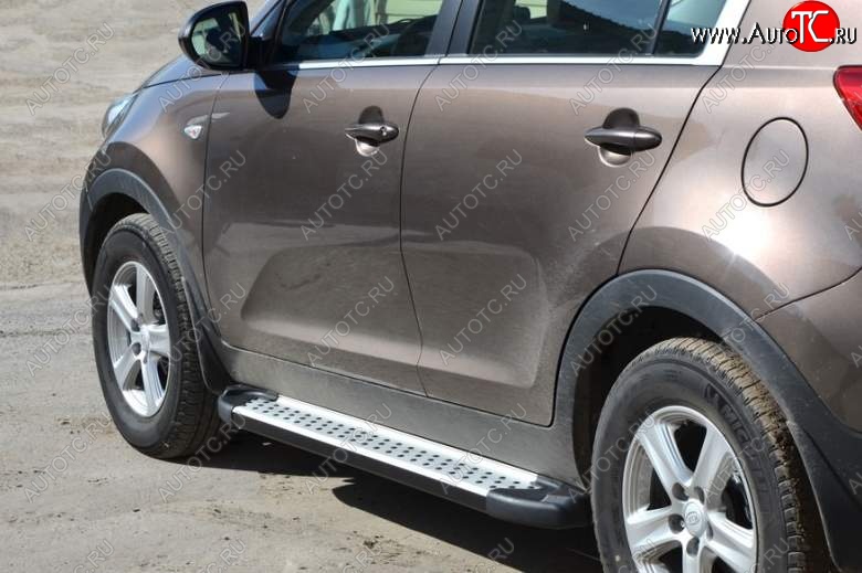 21 999 р. Порожки для ног Бумер (алюминий)  KIA Sportage  3 SL (2010-2016) дорестайлинг, рестайлинг  с доставкой в г. Кемерово