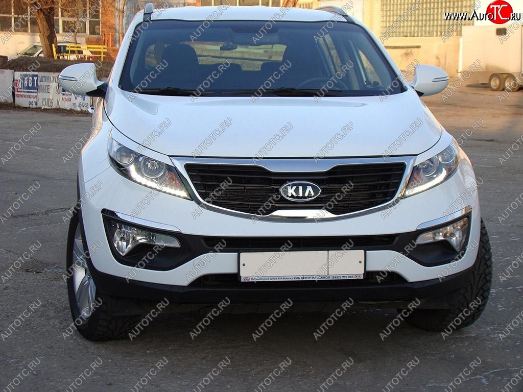 1 299 р. Реснички на фары Tuning-Sport KIA Sportage 3 SL дорестайлинг (2010-2014) (Неокрашенные)  с доставкой в г. Кемерово