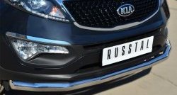 15 799 р. Одинарная защита переднего бампера диаметром 63 мм SLITKOFF  KIA Sportage  3 SL (2010-2014) дорестайлинг  с доставкой в г. Кемерово. Увеличить фотографию 2