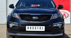 15 799 р. Одинарная защита переднего бампера диаметром 63 мм SLITKOFF  KIA Sportage  3 SL (2010-2014) дорестайлинг  с доставкой в г. Кемерово. Увеличить фотографию 1