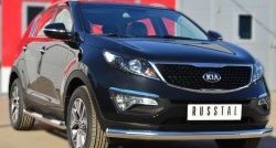 16 199 р. Одинарная защита переднего бампера диаметром 76 мм SLITKOFF  KIA Sportage  3 SL (2010-2014) дорестайлинг  с доставкой в г. Кемерово. Увеличить фотографию 4