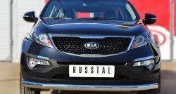 16 199 р. Одинарная защита переднего бампера диаметром 76 мм SLITKOFF  KIA Sportage  3 SL (2010-2014) дорестайлинг  с доставкой в г. Кемерово. Увеличить фотографию 1