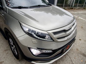 3 699 р. Решётка радиатора MV-Tuning  KIA Sportage  3 SL (2010-2016) дорестайлинг, рестайлинг (Неокрашенная, Без сетки)  с доставкой в г. Кемерово. Увеличить фотографию 3