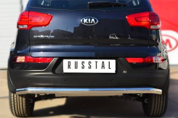 12 999 р. Защита заднего бампера (Ø63 мм, нержавейка) RUSSTAL  KIA Sportage  3 SL (2010-2016) дорестайлинг, рестайлинг  с доставкой в г. Кемерово. Увеличить фотографию 1